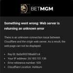 BetMGM Experiencing Global IT Outages, Currently Unavailable